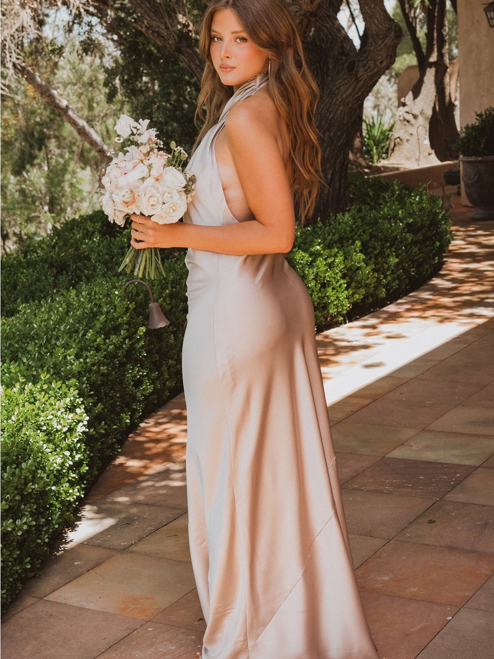 Show Me Your MuMu - Show Me The Ring Satin Halter Maxi Dress - Picture 2 of 6